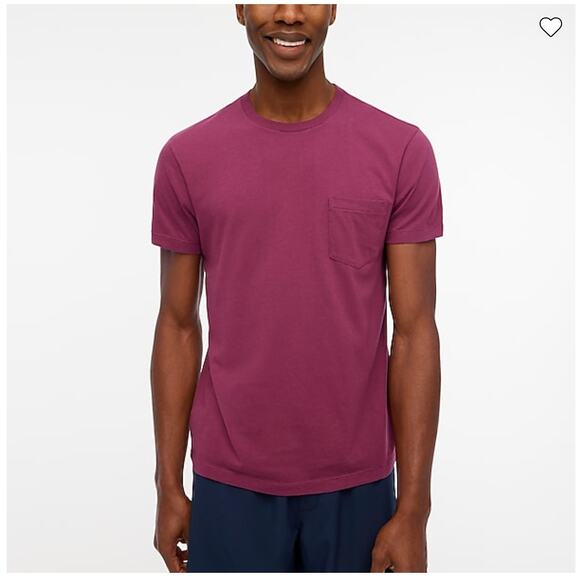 NWT J. Crew Men's Crushed Beet Red Slim Washed Jersey Pocket Tee - SIZE XL - Picture 4 of 10